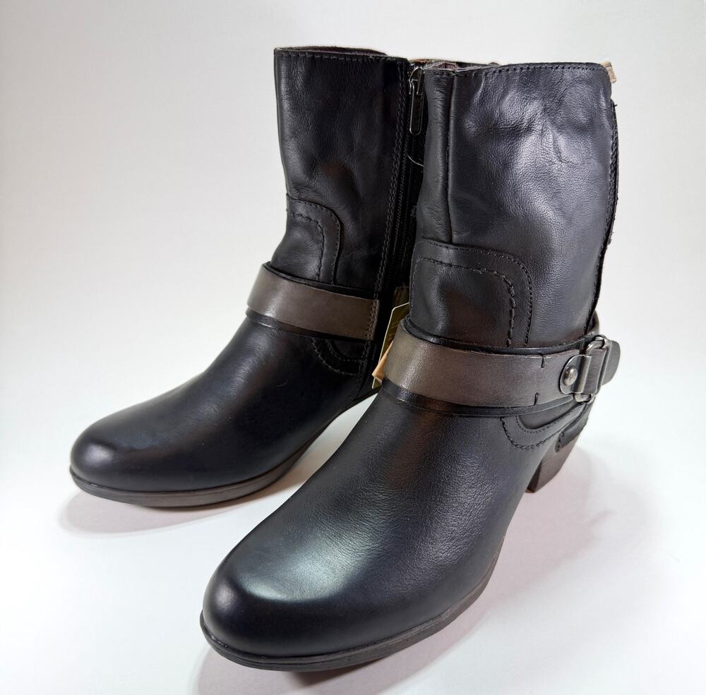 Pikolinos Rotterdam 902-9948F Black Leather Moto Boots EU 39 US 8.5 - New w/Flaw